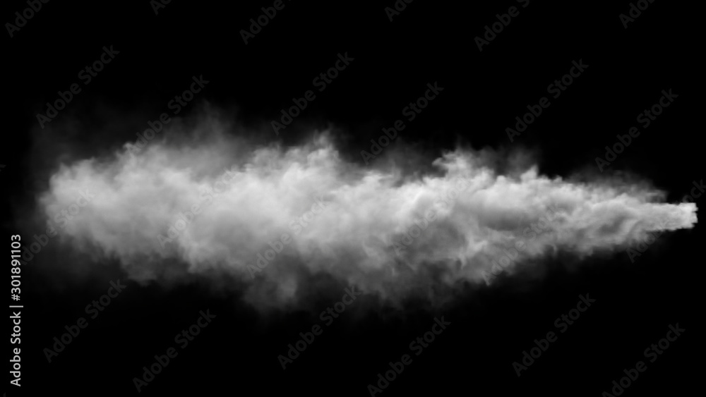 Fototapeta Zanieczyszczenie dymem biały na białym na czarnym tle. rendery 3D.