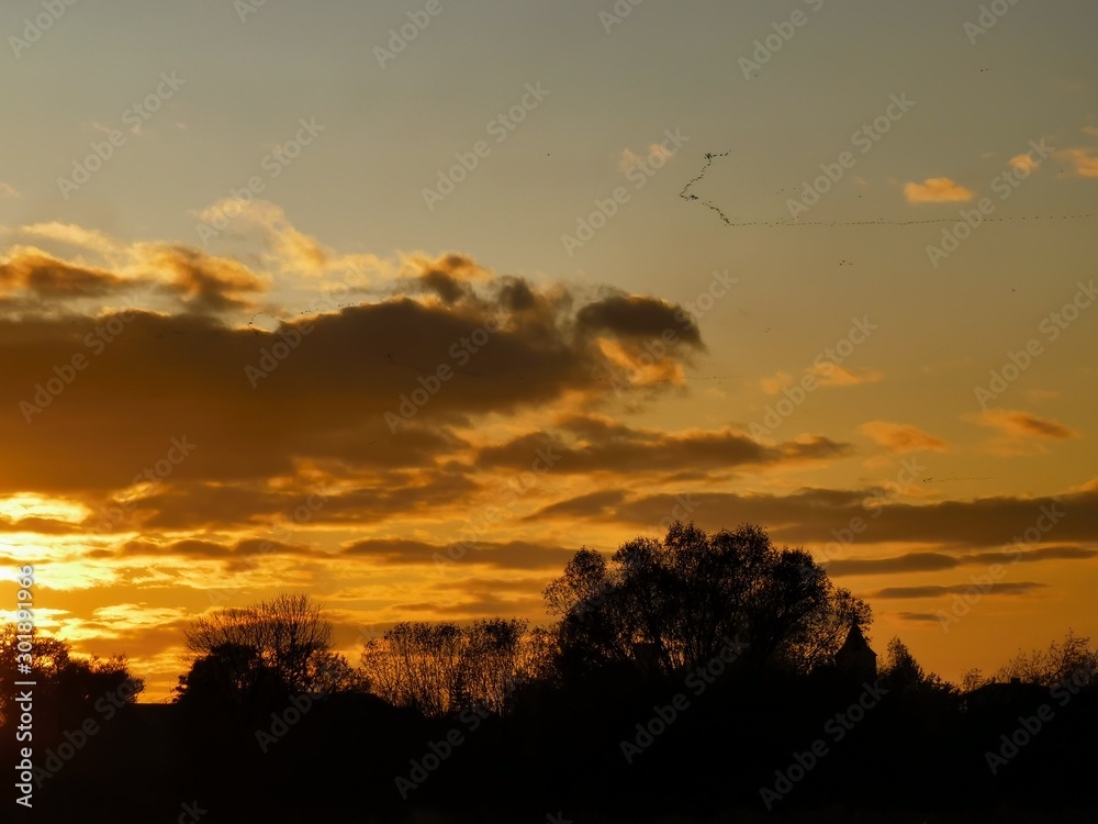 sunset in mountains