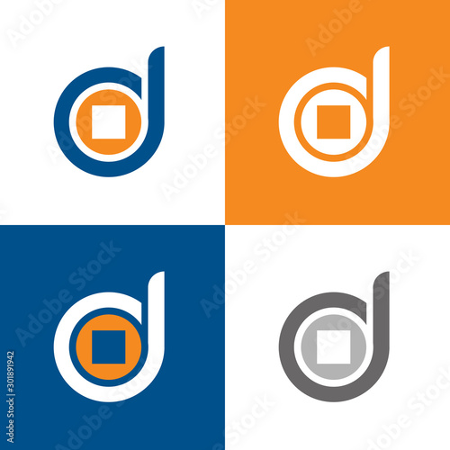 Letter d money coin , vector logo icon design - Vector