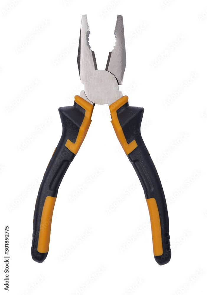 Pliers tool on a white background in the form of isolate Pliers tool on a white background in the form of isolate