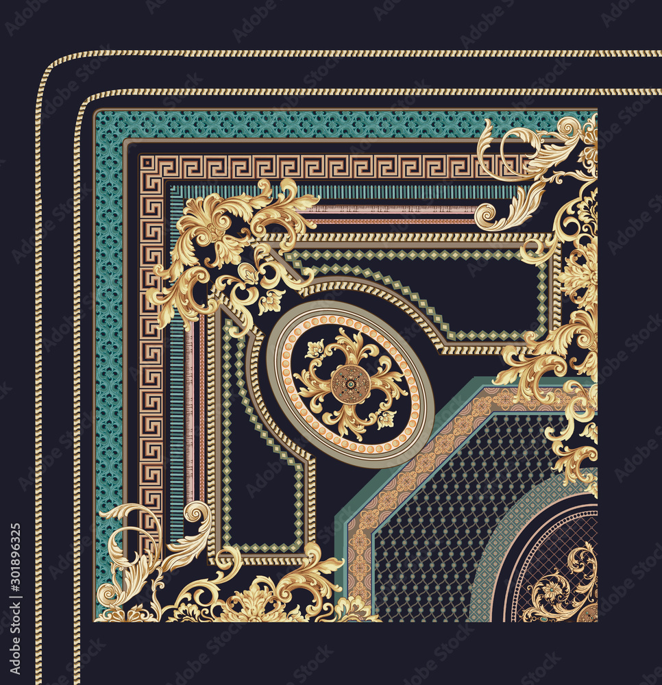 Obraz premium Baroque design, luxury European design,the wallpaper design