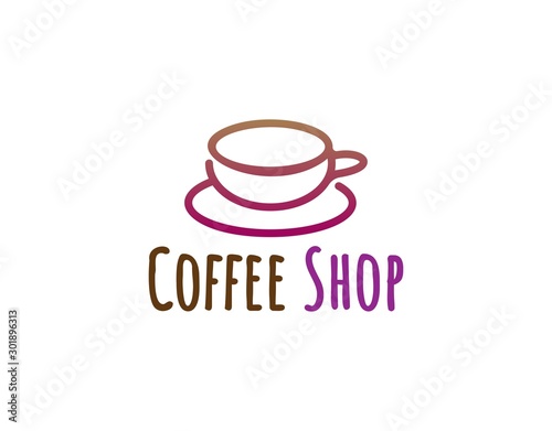 Simple Coffee Shop Vector Logo with Modern Concept. Suitable for Cafe or Coffee Shop Sign and Symbol.