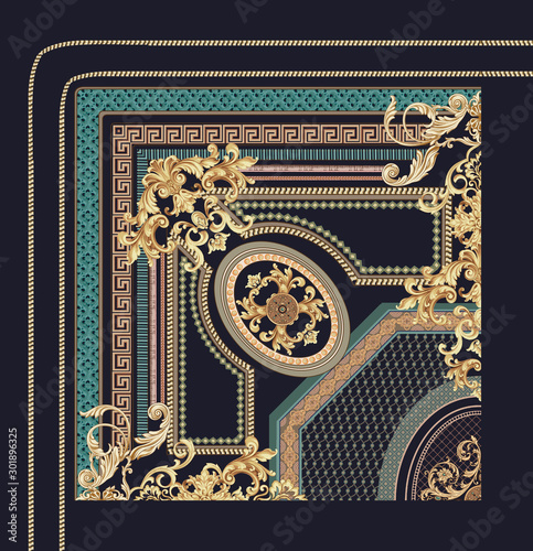 Baroque design, luxury European design，the wallpaper design