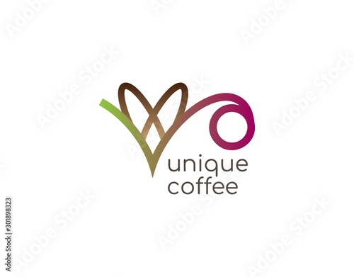Unique Logo of Coffee Shop with Modern Concept. Designed with Abstract Mug Image in Monogram Style Isolated on White Background. Vector Illustration. Suitable for Coffee Shop Logo and other Business