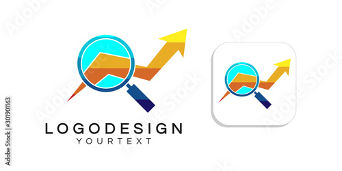 financial analyst logo design. icon app smartphone color full