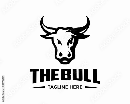 Creative Head Buffalo Bull Elegant Logo Symbol Design Illustration Vector for Company