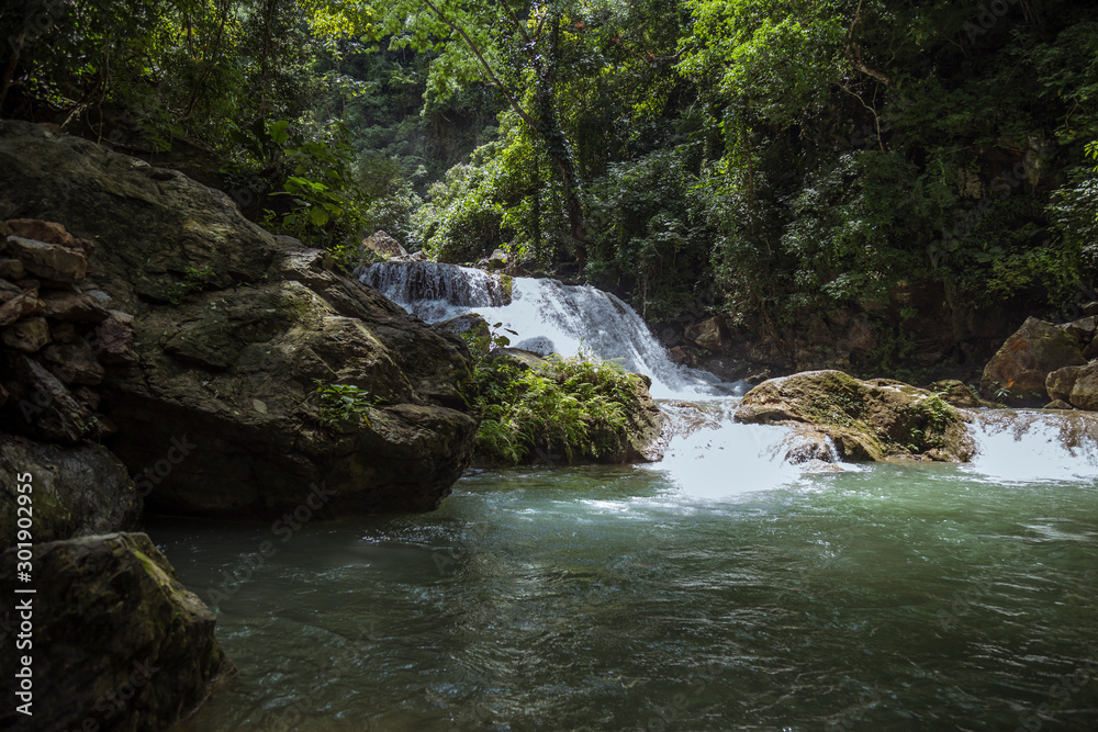waterfall in deep forest waterfall in deep forest