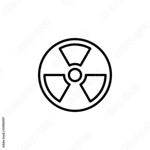 radiation hazard line icon