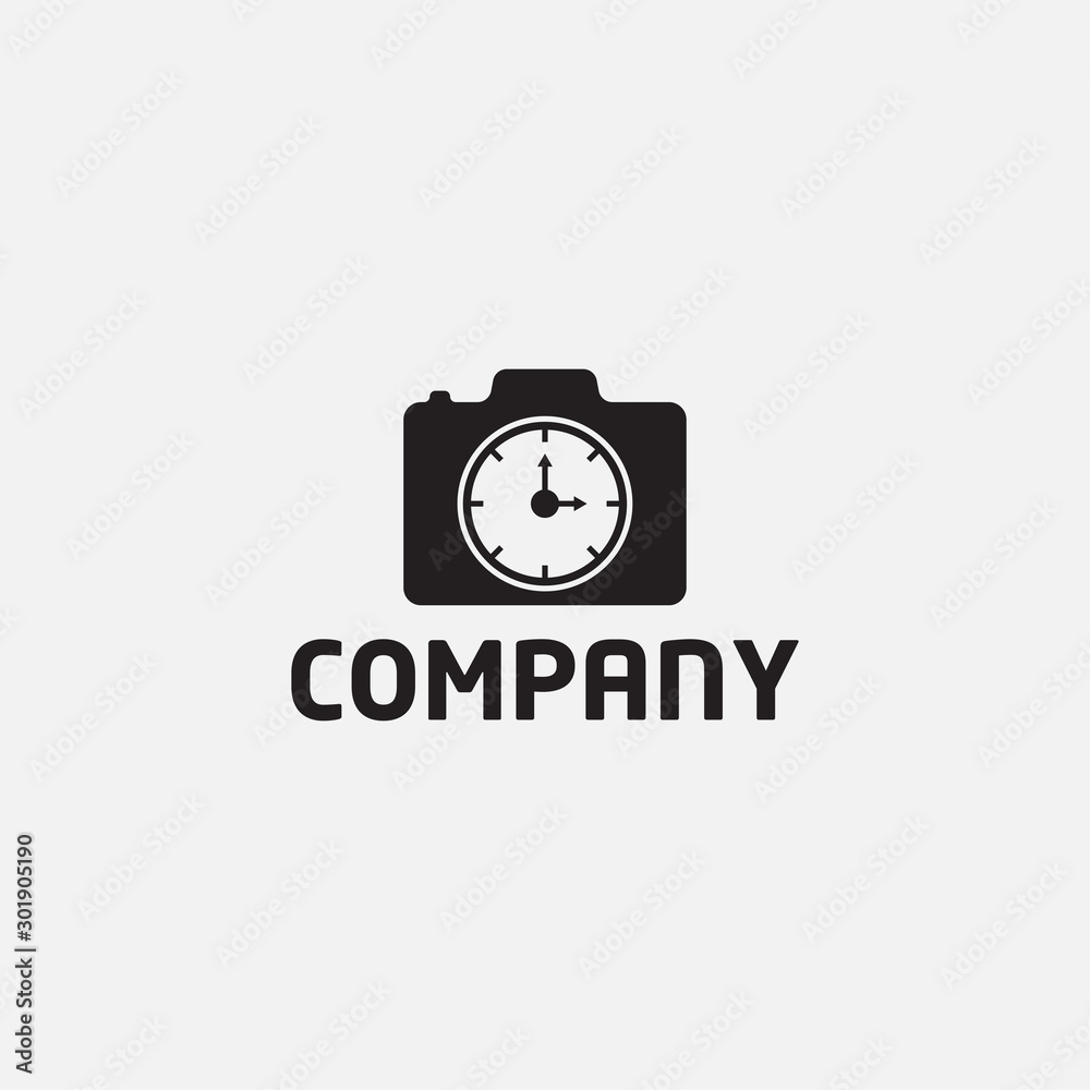 Camera clock logo design template vector illustrator Camera clock logo design template vector illustrator