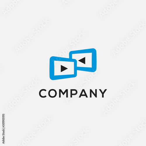 Free Download talk logo design template. chat, movie, vector illustration - GFXLoad