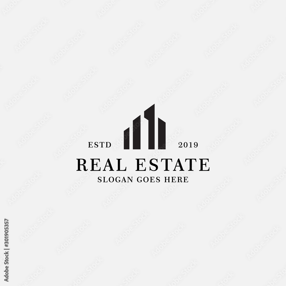 Real estate logo design template vector illustration