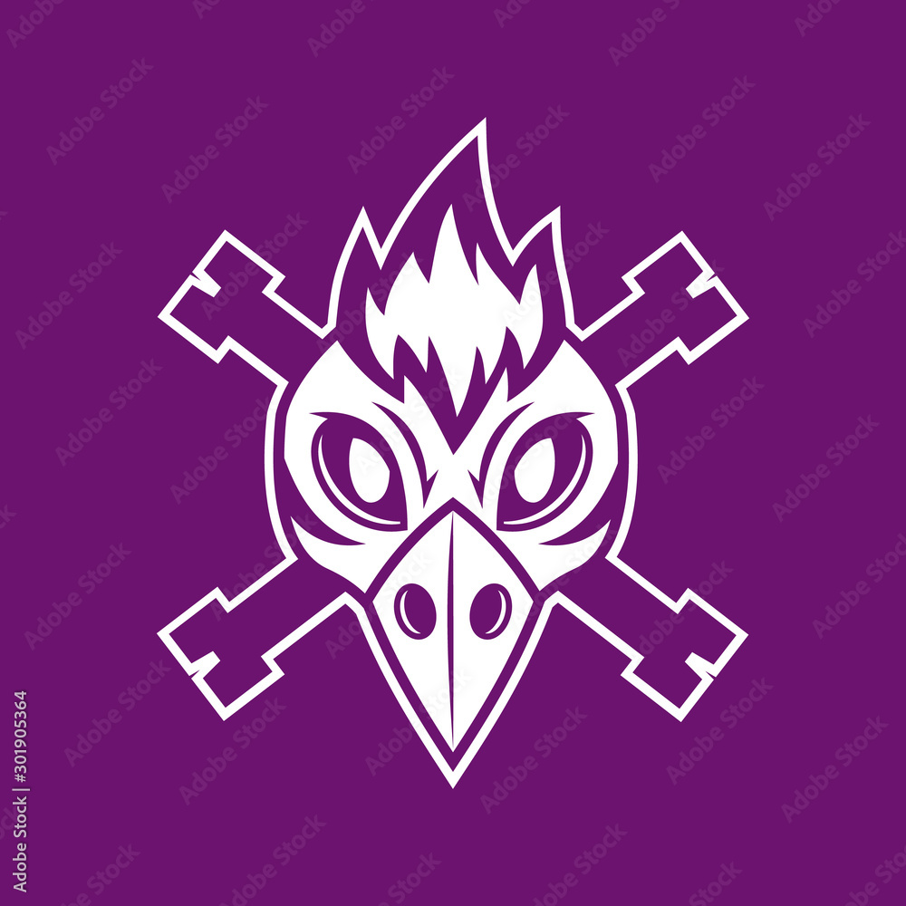 Bird head street style logo design Bird head street style logo design