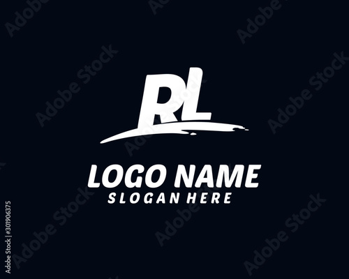 RL Initial with splash logo vector