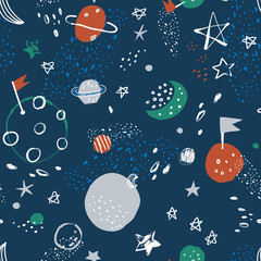 Crédence de cuisine Cosmos patrons Motif cosmique planètes et étoiles  © bukhavets