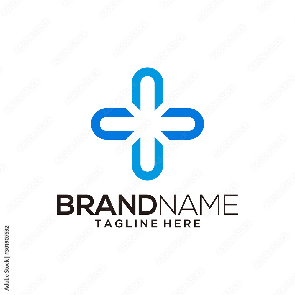 Obraz premium Health plus logo designs vector template art