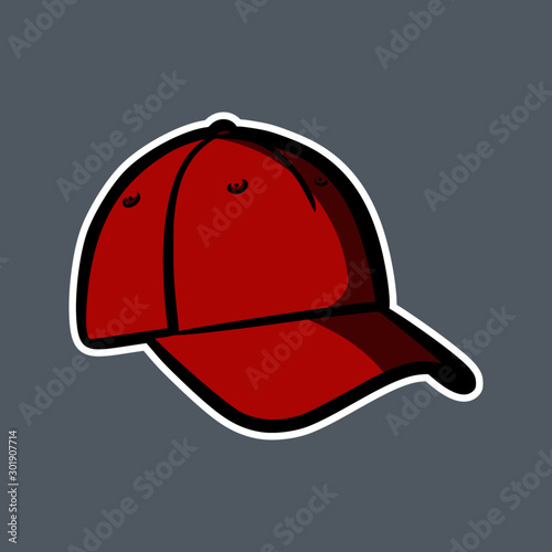 baseball red hat logo icon vector asset