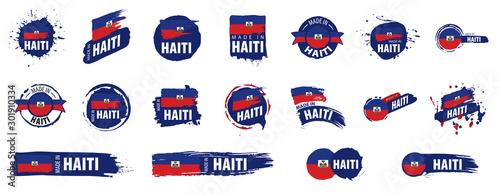 Fotografie, Obraz Haiti flag, vector illustration on a white background