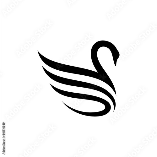 Fototapeta Abstract swan flying wings logo