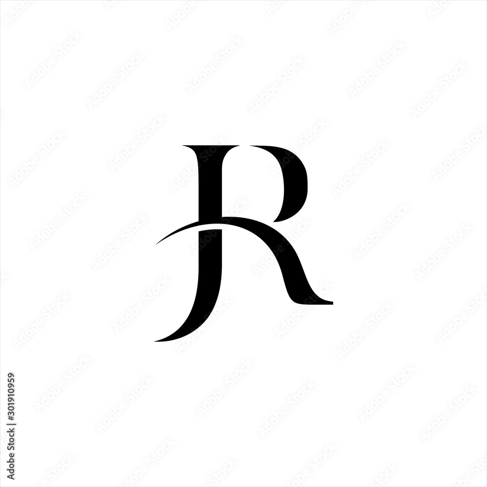 JR letter Logo Design Template Vector Stock Vector | Adobe Stock