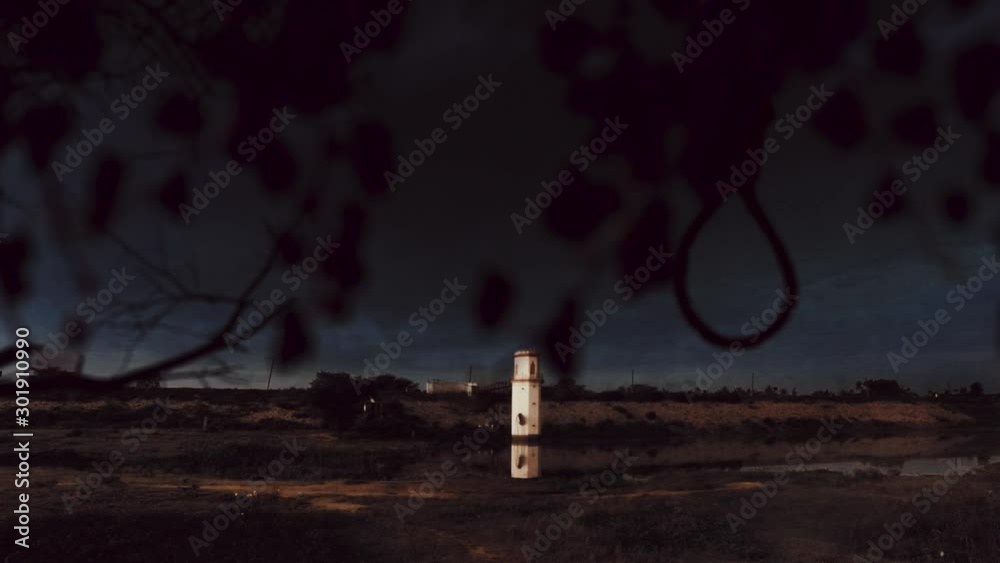 Hanging Rope Creepy Haunted Intro Of A Scary Intro Of A Lighthouse Silhoutte Tree And ...