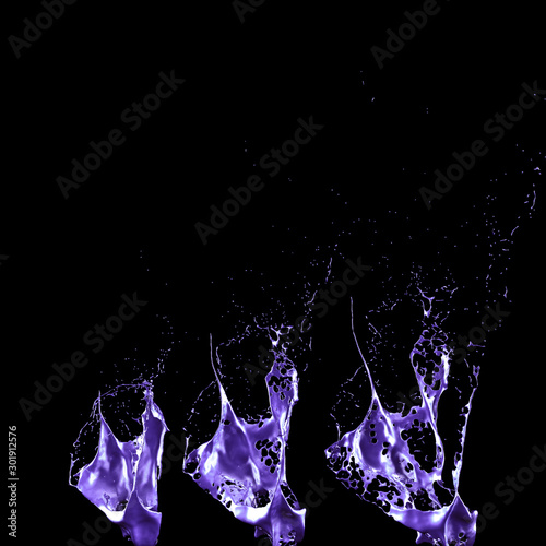 Splash fluid. 3d illustration, 3d rendering.