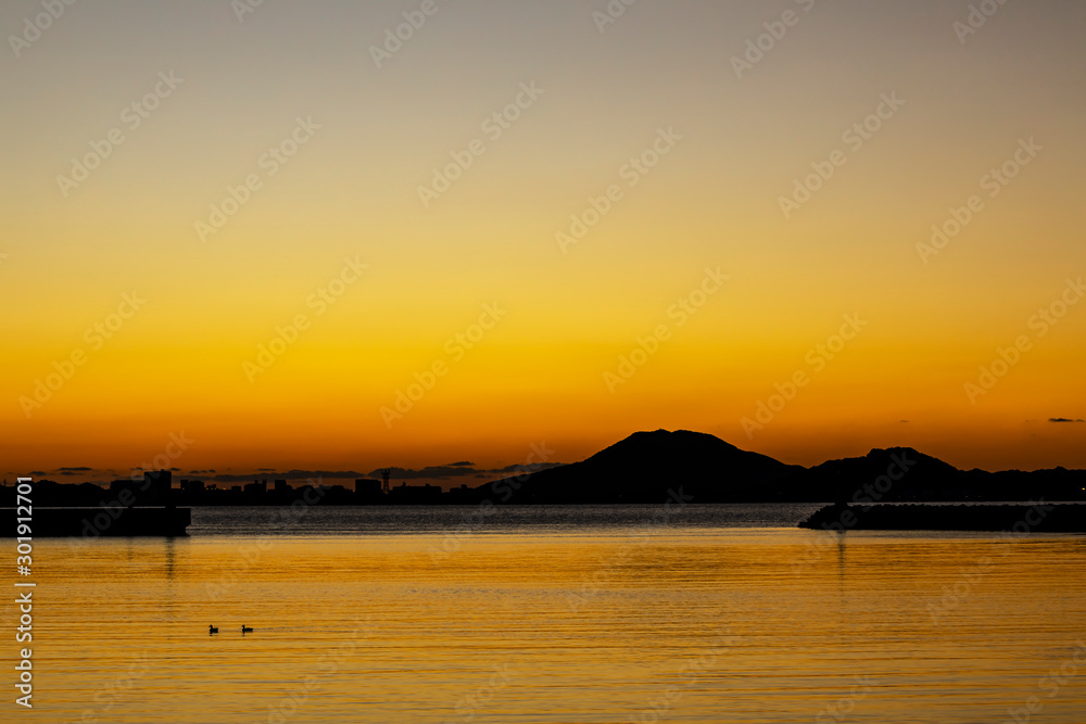 Naklejka premium 小戸公園の夕日