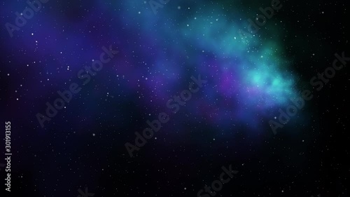 Abstract background flying pass through the milky way galaxy with stars and space dust in the universe dark and grain processed