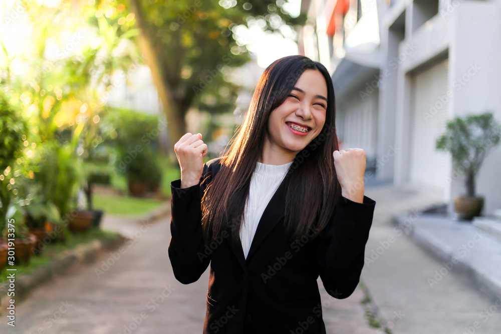 Portrait of Young beautiful Asian business woman felling happy or success working. Portrait of Young beautiful Asian business woman felling happy or success working.