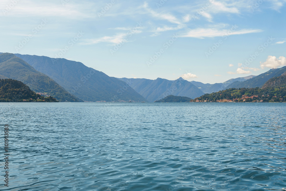 Como lake in the Italian Varenna village