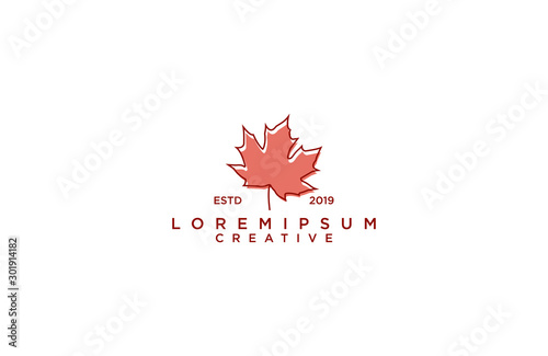Amazing maple leaf logo design vector