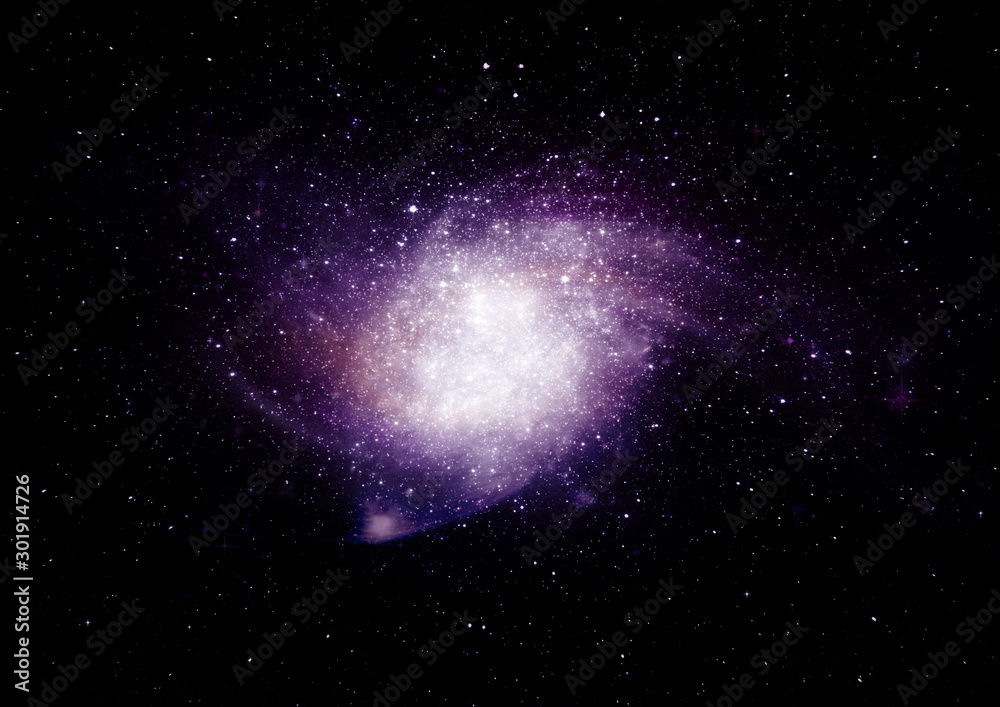 Fototapeta premium Stars, dust and gas nebula in a far galaxy