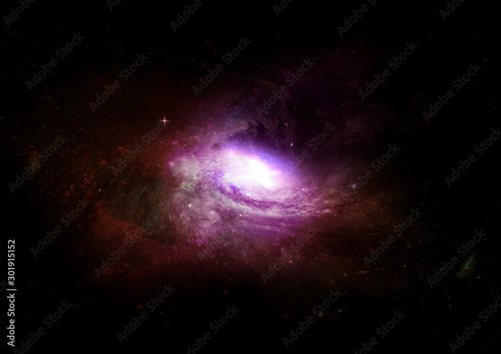 Stars, dust and gas nebula in a far galaxy