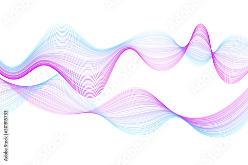 Curve wavy lines science and technology background.