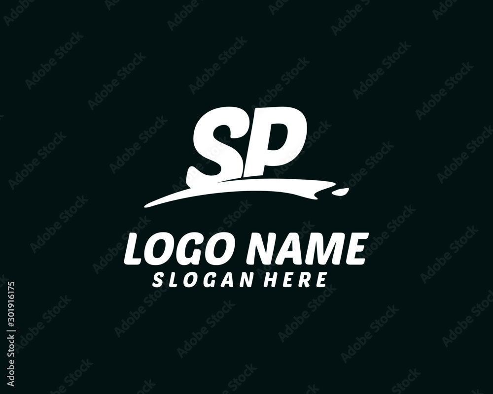 Obraz premium SP Initial with splash logo vector