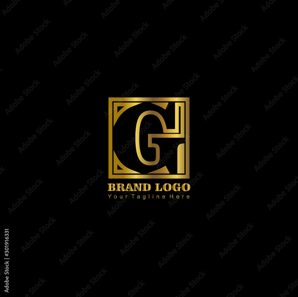 Letter logo in gold