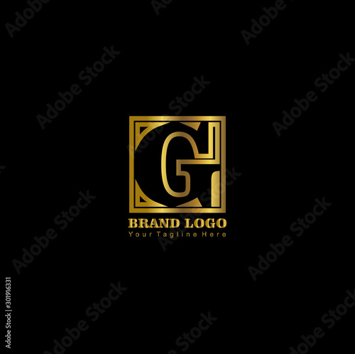 Letter logo in gold