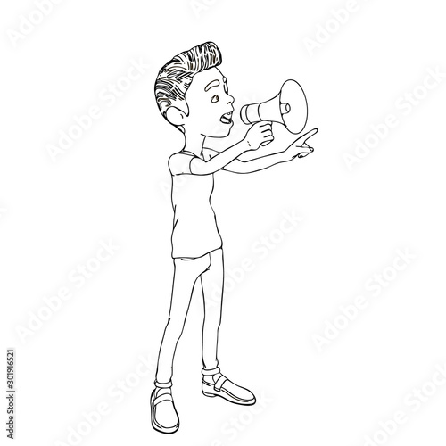 Cartoon character boy speak...