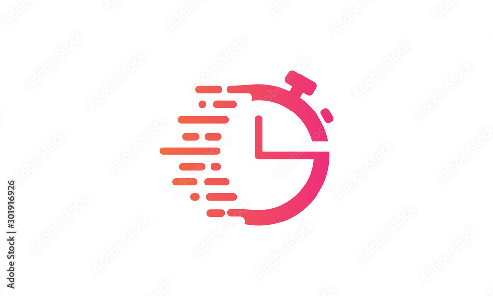 logo fast time digital technology vector