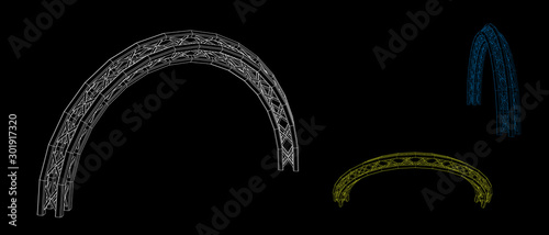 Arch Truss. Vector outline illustration.
