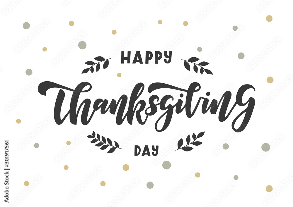 Happy thanksgiving hand drawn lettering