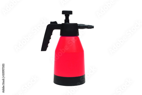 An air pressure spray bottle for gardening isolated on white background