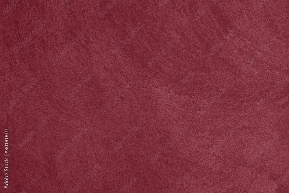 Fototapeta premium Dark red low contrast concrete textured wall background to your concept or product. Winter color trend.