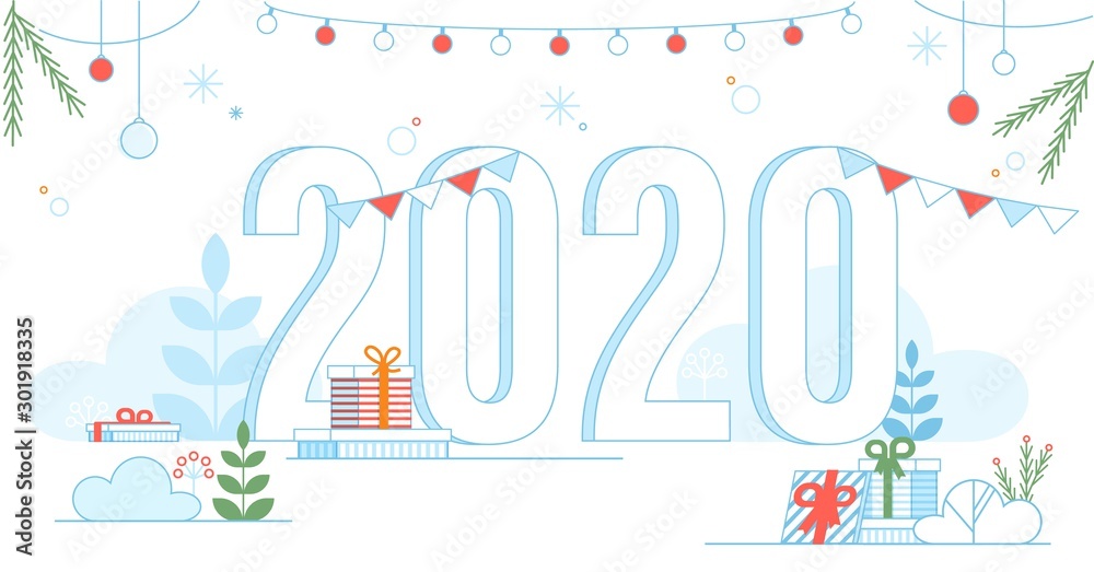 Transparent 2020 New Year Symbol Festive Poster