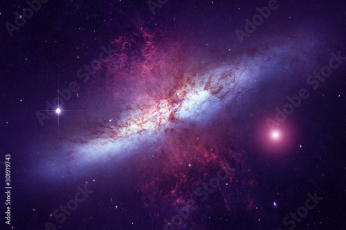 Beautiful space, with stars and galaxies, background texture. Elements of this image were furnished by NASA.