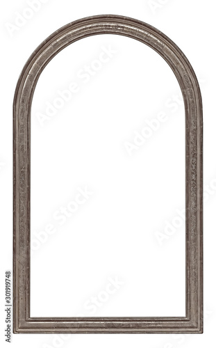 Silver frame for paintings, mirrors or photo isolated on white background