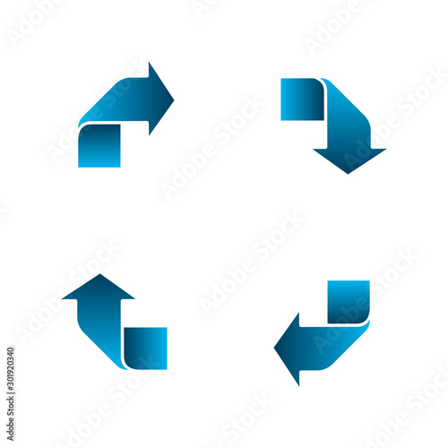 4 steps rectangle template illustration / blank, design space ( recycle,ecology etc.)