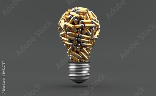 Billede på lærred Ammunition in light bulb shape