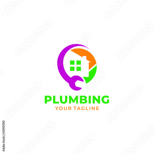 Plumbing Service Logo Template Design Vector