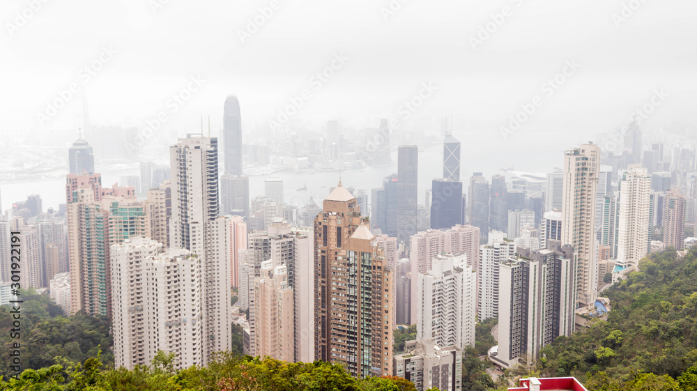 Fototapeta premium Victoria peak highest can see view of the victoria Habour