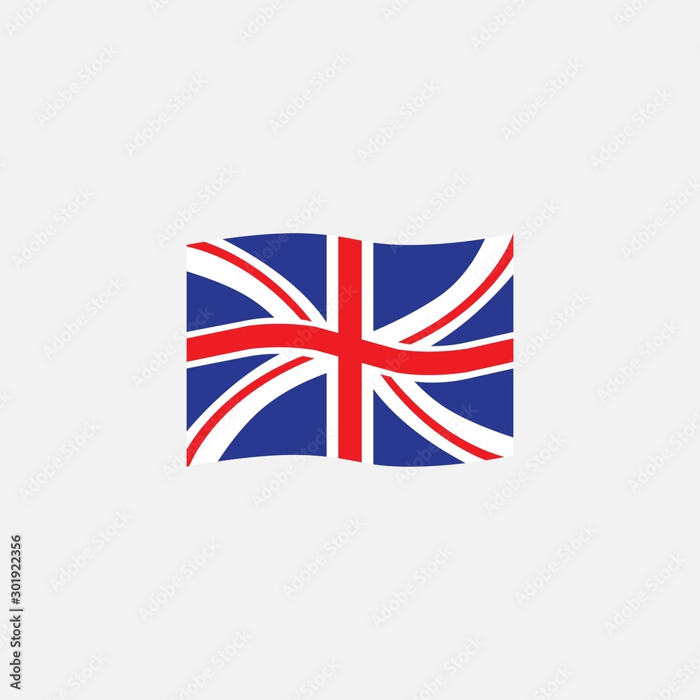 Fototapeta premium United Kingdom flag colors flat icon, vector sign, UK waving flag colorful pictogram isolated on white. Symbol, logo illustration. Flat style design